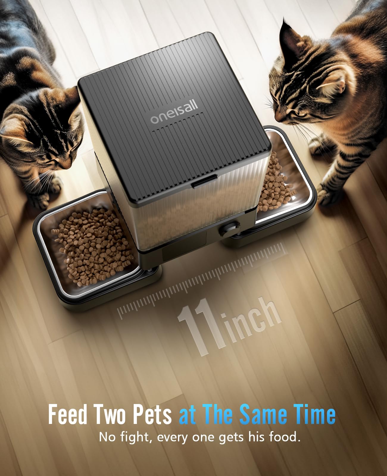 5G Wi-Fi-enabled Oneisall automatic feeder for cats with voice message feature