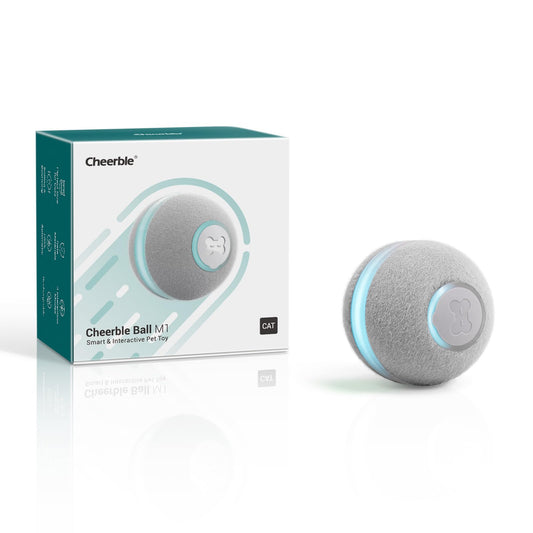 Smart Automatic Cat Toy with Lights and Bell - Interactive fun for cats and kittens, in grey.