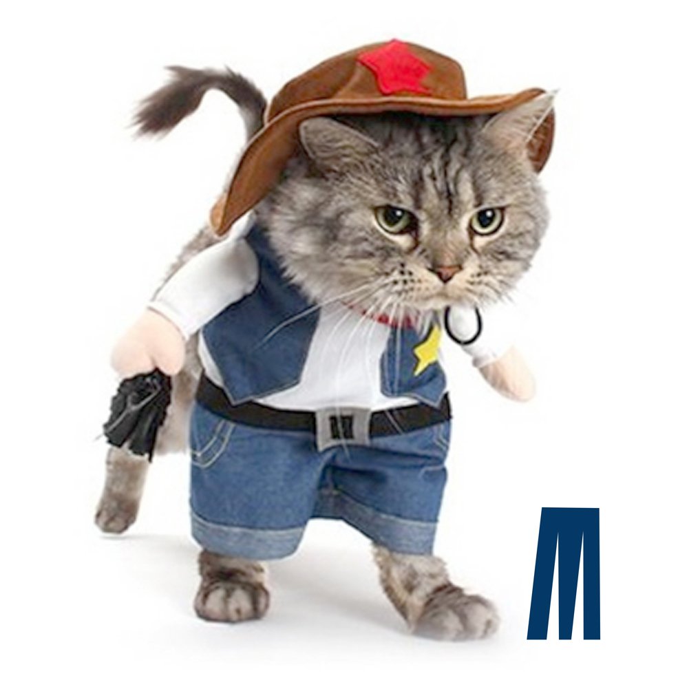 Cowboy Sheriff Pet Costume – Funny Dog & Cat Outfit with Hat for Cosplay.