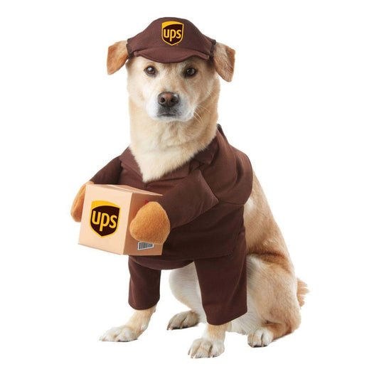 UPS Dog Costume - Medium Size, Perfect for Pet Halloween or Fun Dress-Up.