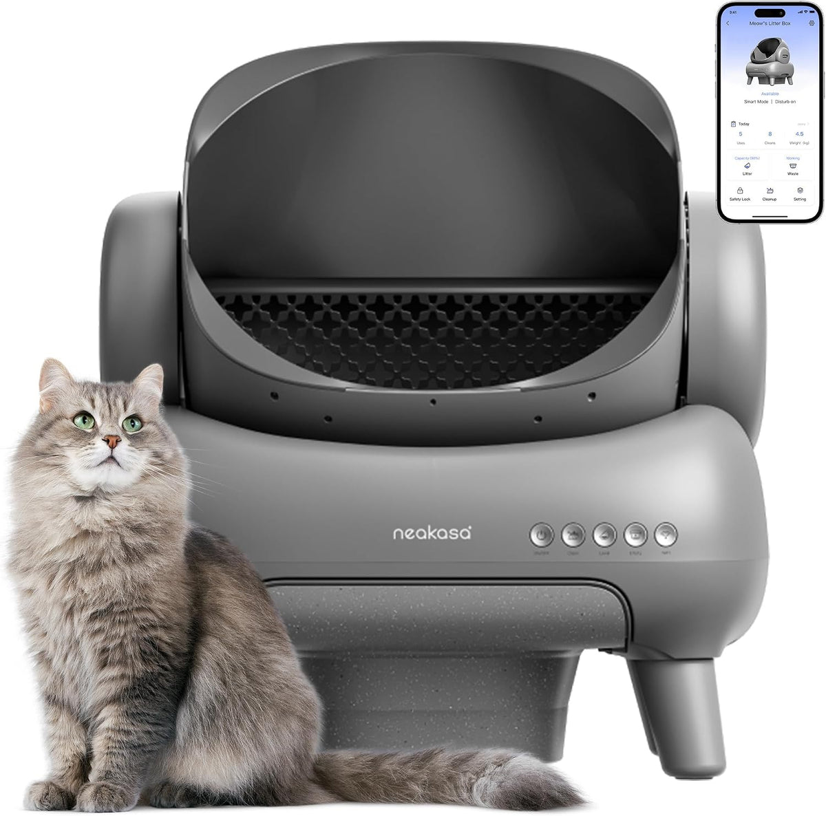 Neakasa M1 Open-Top Self-Cleaning Litter Box — the Robot Box Shy Cats Actually Use