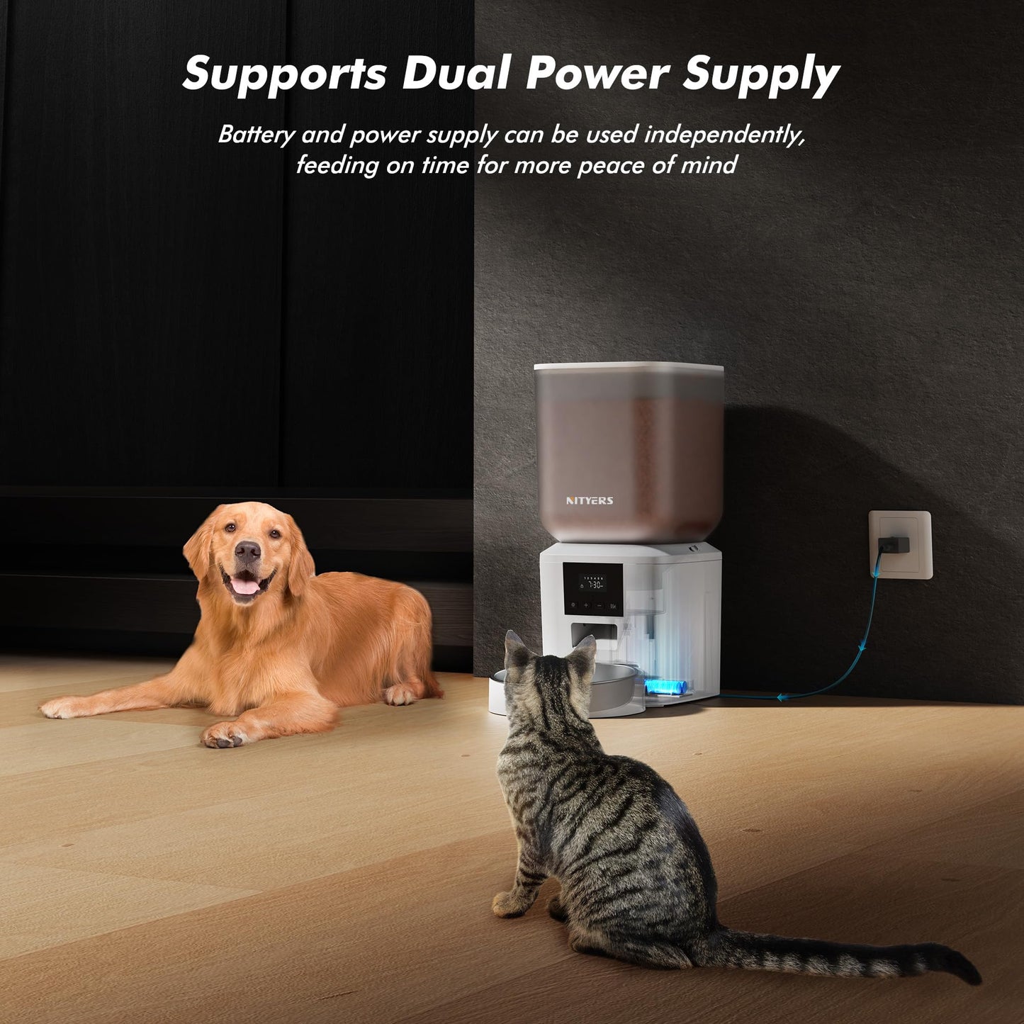 Automatic Cat Food Dispenser - Large Capacity, Timed, 6 Meals/Day, LCD Screen