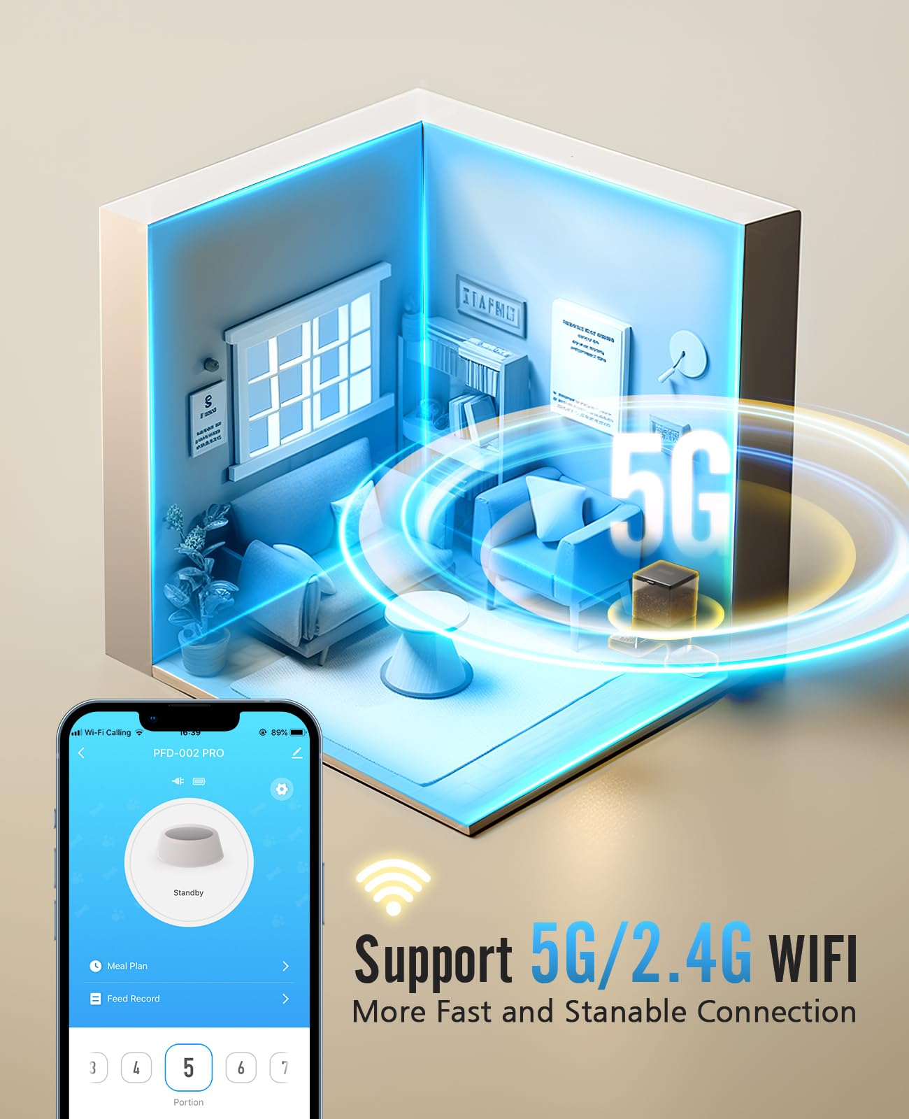 Automatic Cat Food Dispenser with 5G Wi-Fi and Voice Recorder