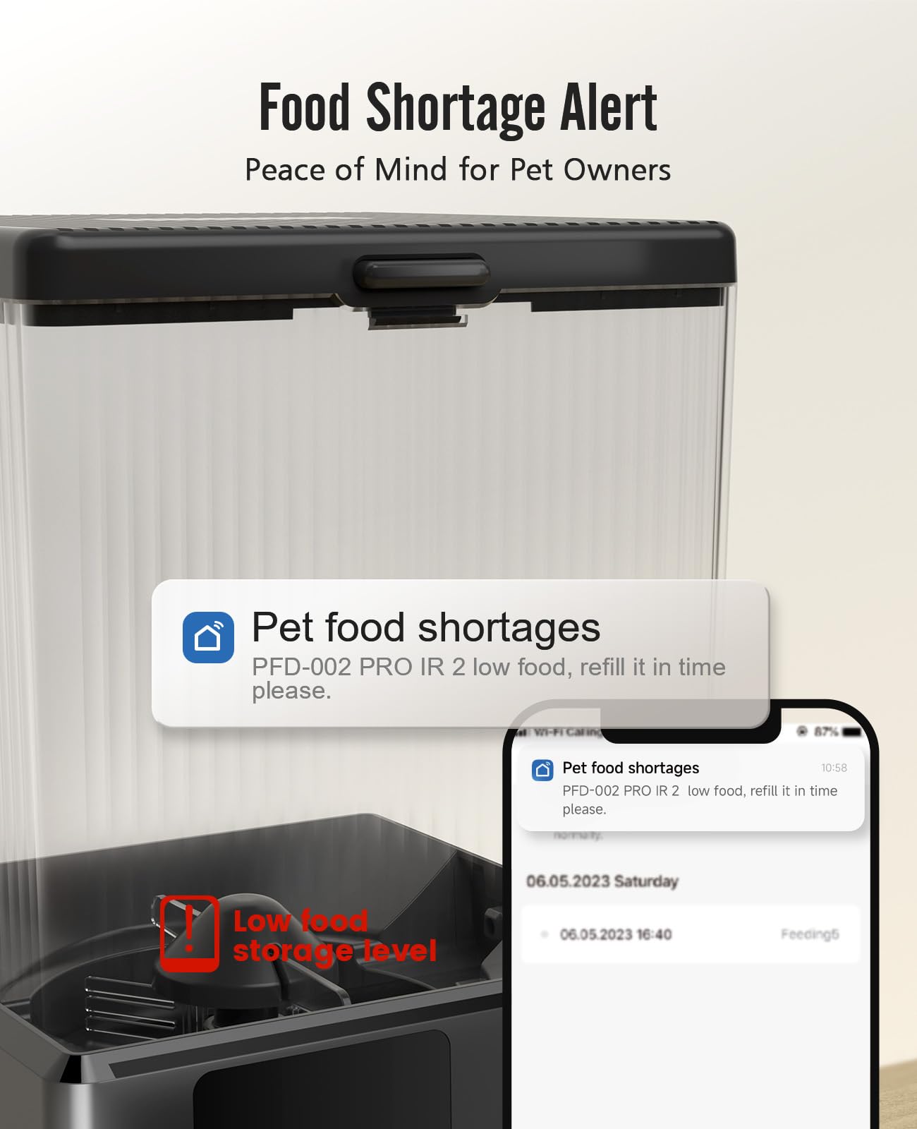 Large 5L capacity Oneisall cat feeder for multiple cats