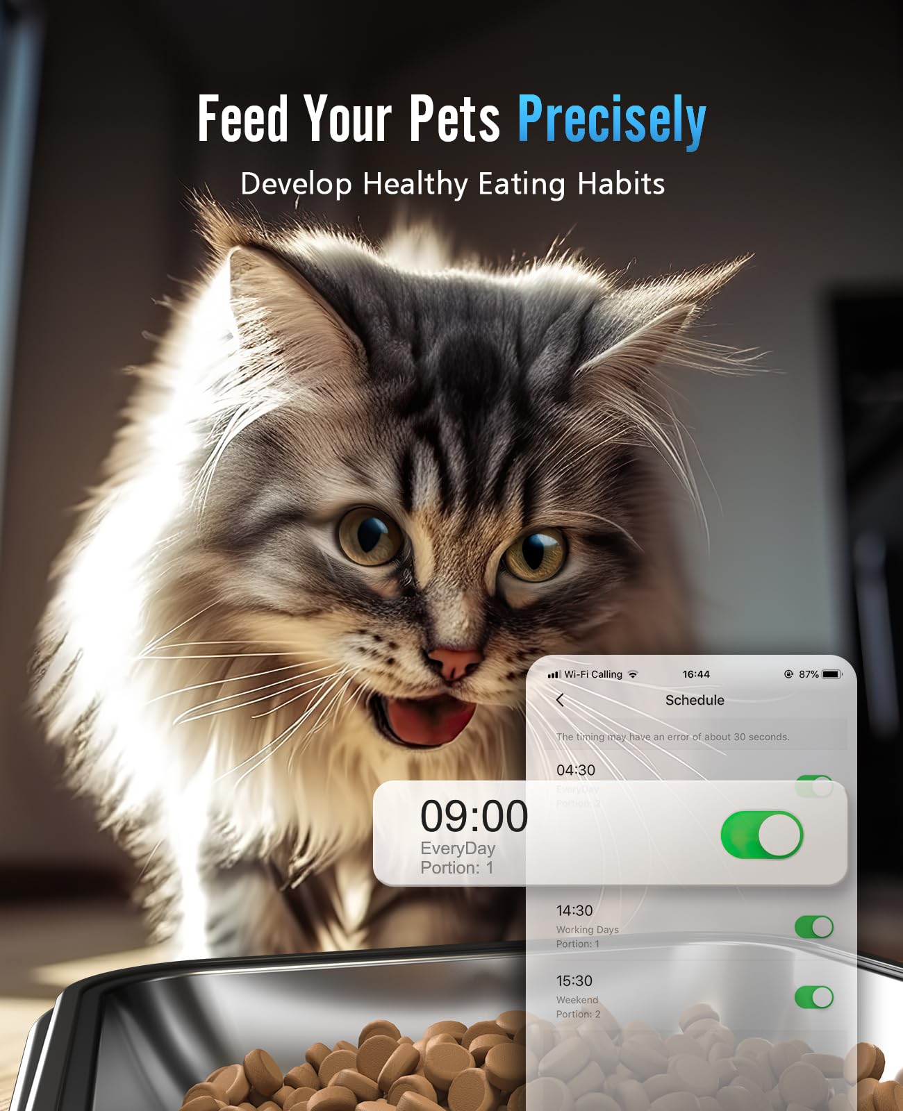 Oneisall automatic feeder for cats with voice message feature