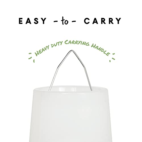 Heavy-duty handle poultry feeder for convenient hanging in coops