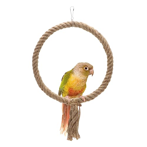 Round Bird Rope Swing Toy for Cage Décor