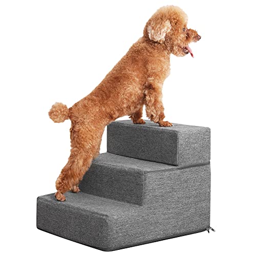 Pet Stairs- High Density Foam Steps for Couch or Bed, Non-Slip Foldable Removable Washable Cover for Dogs or Cats