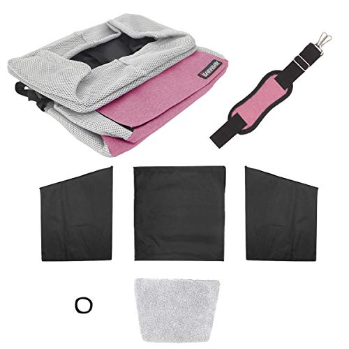 Pet Carrier Bicycle Basket Bag Pet Carrier/Booster Backpack for Dogs and Cats with Big Side Pockets,Comfy & Padded Shoulder Strap,Travel with Your Pet Safety(Pink)