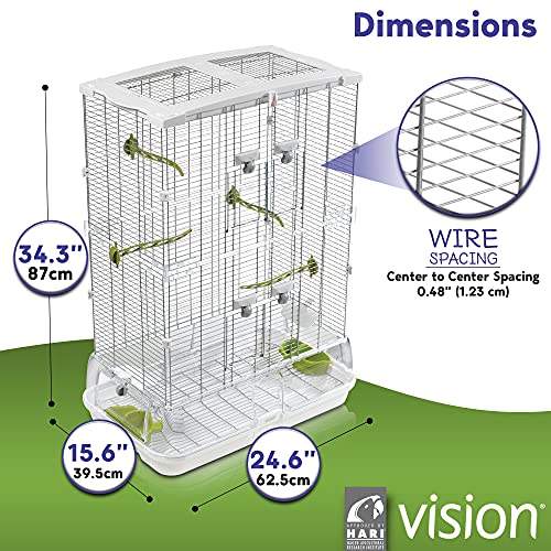 Wire Bird Cage, Bird Home for Parakeets, Finches and Canaries, Tall Medium