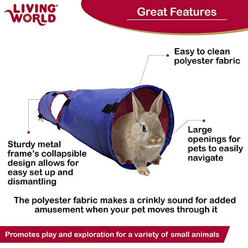 Small Animal Tunnel for Rabbits & Guinea Pigs - Blue/Red