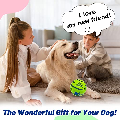 Interactive Durable Wobble Giggle Squeaky Chew Ball Dog Toy *Size Large*