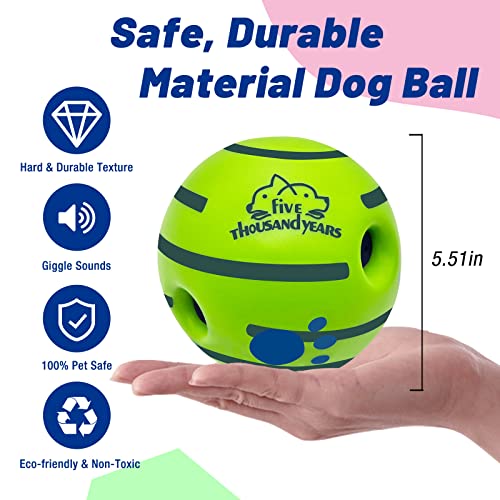 Interactive Durable Wobble Giggle Squeaky Chew Ball Dog Toy *Size Large*