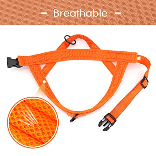 Didog Soft Mesh Padded Dog Vest Harness,Escape Proof/Quick Fit Reflective Dog Strap Harness, Easy for Training Walking (XS:Chest 15-18", Orange)