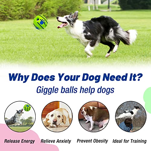 Interactive Durable Wobble Giggle Squeaky Chew Ball Dog Toy *Size Large*
