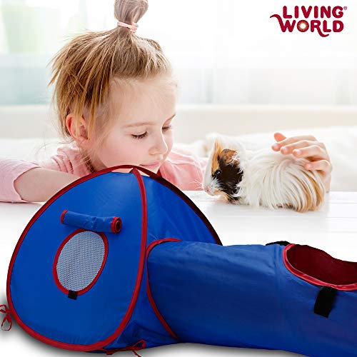 Small Animal Tunnel for Rabbits & Guinea Pigs - Blue/Red