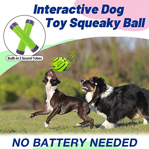 Interactive Durable Wobble Giggle Squeaky Chew Ball Dog Toy *Size Large*