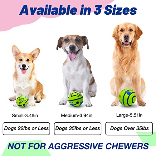 Interactive Durable Wobble Giggle Squeaky Chew Ball Dog Toy *Size Large*