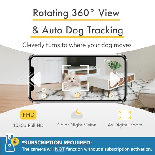 Furbo 360° Smart Dog Camera - Treat Dispenser, 2-Way Audio, Bark Detection