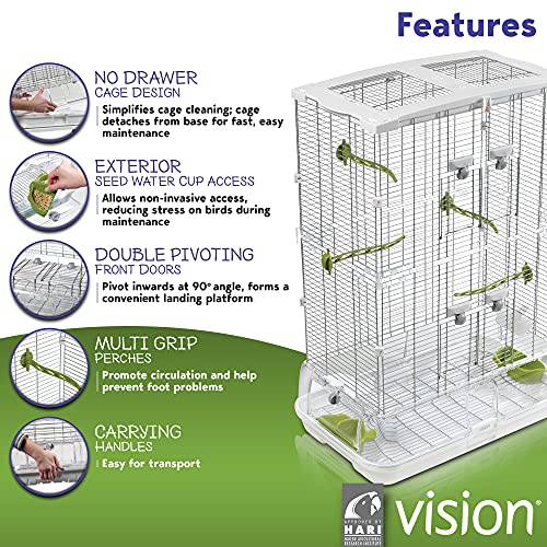 Wire Bird Cage, Bird Home for Parakeets, Finches and Canaries, Tall Medium