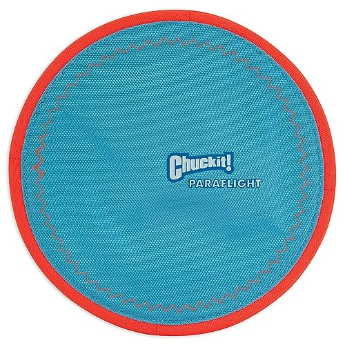 ChuckIt! Paraflight Flying Disc Dog Toy, Large (9.75"), Orange And Blue