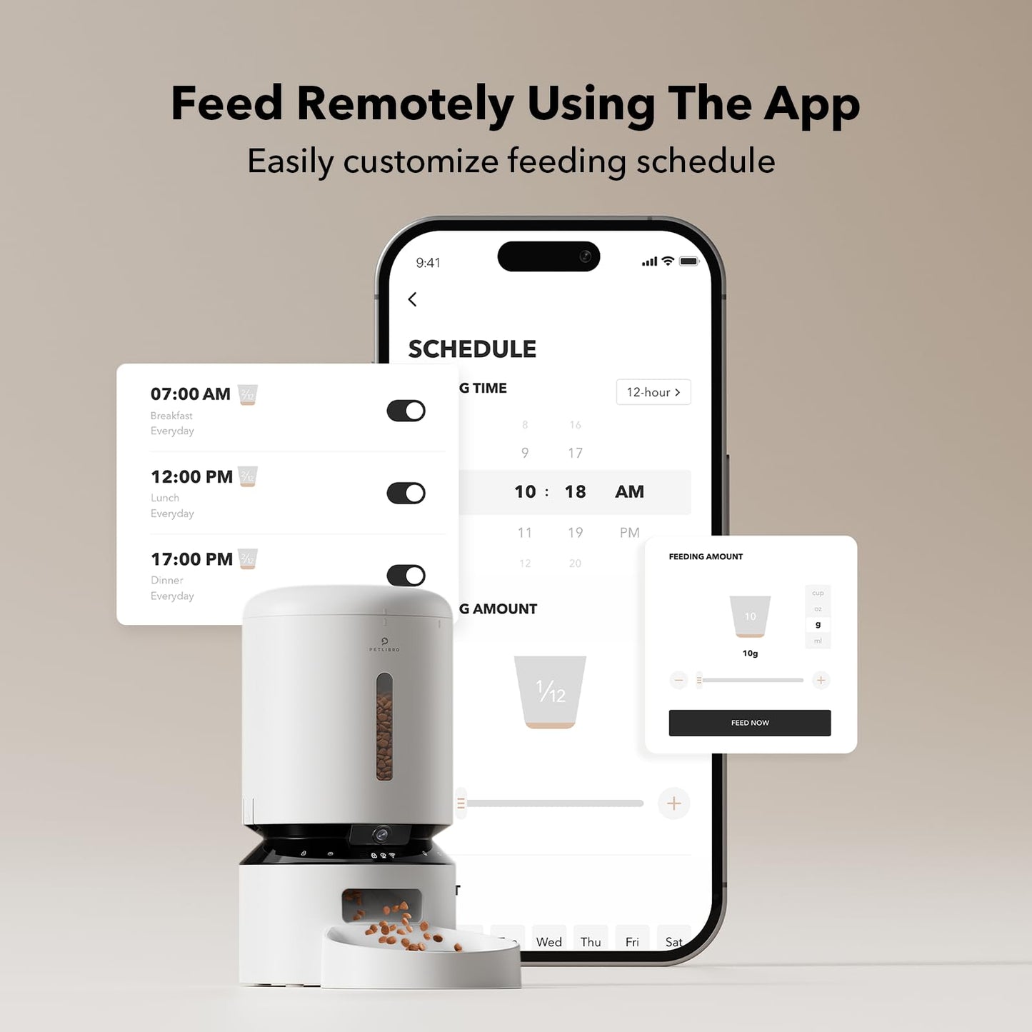 PETLIBRO Automatic Cat Feeder - 1080P Camera, 5G WiFi, 2-Way Audio, Motion Alerts