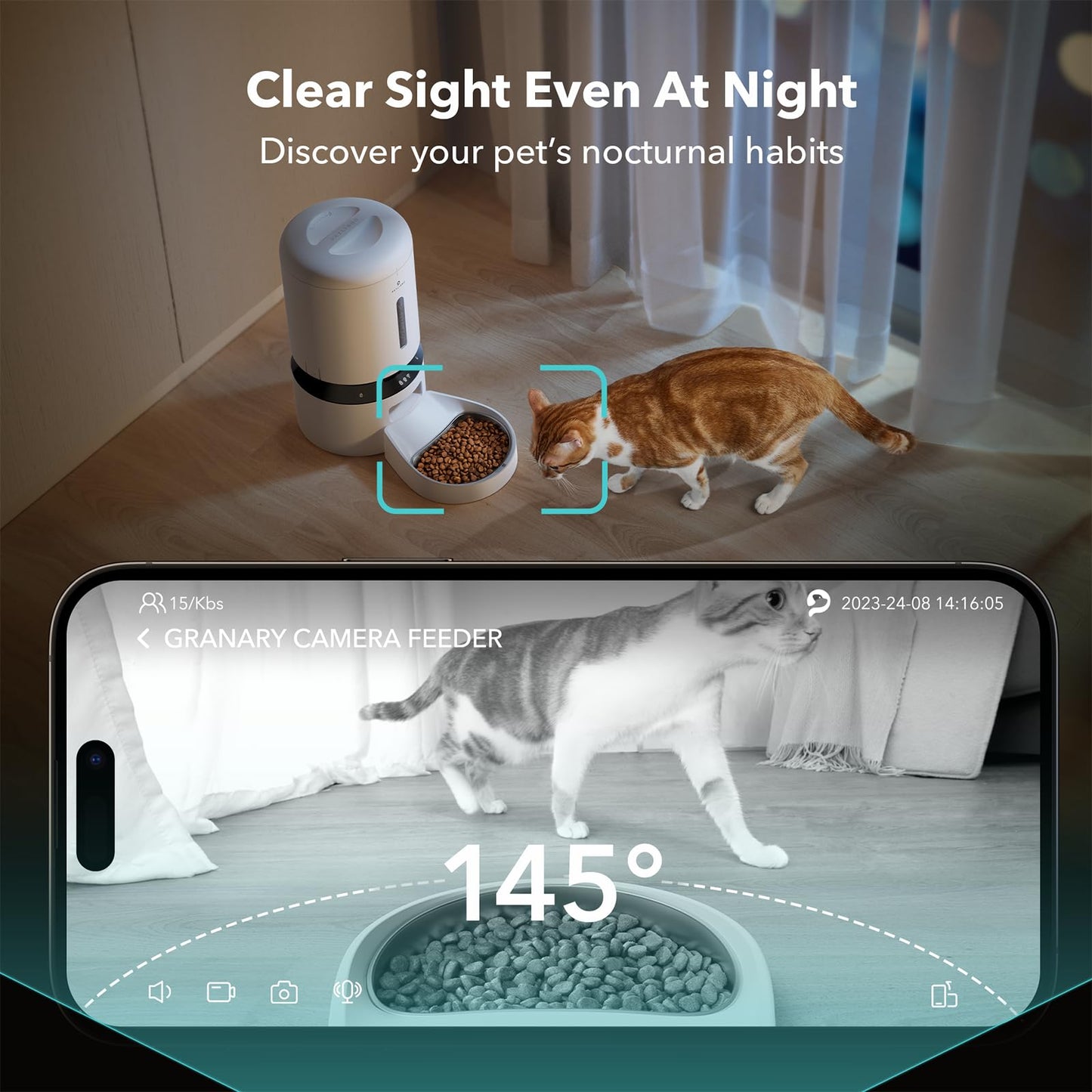 PETLIBRO Automatic Cat Feeder - 1080P Camera, 5G WiFi, 2-Way Audio, Motion Alerts
