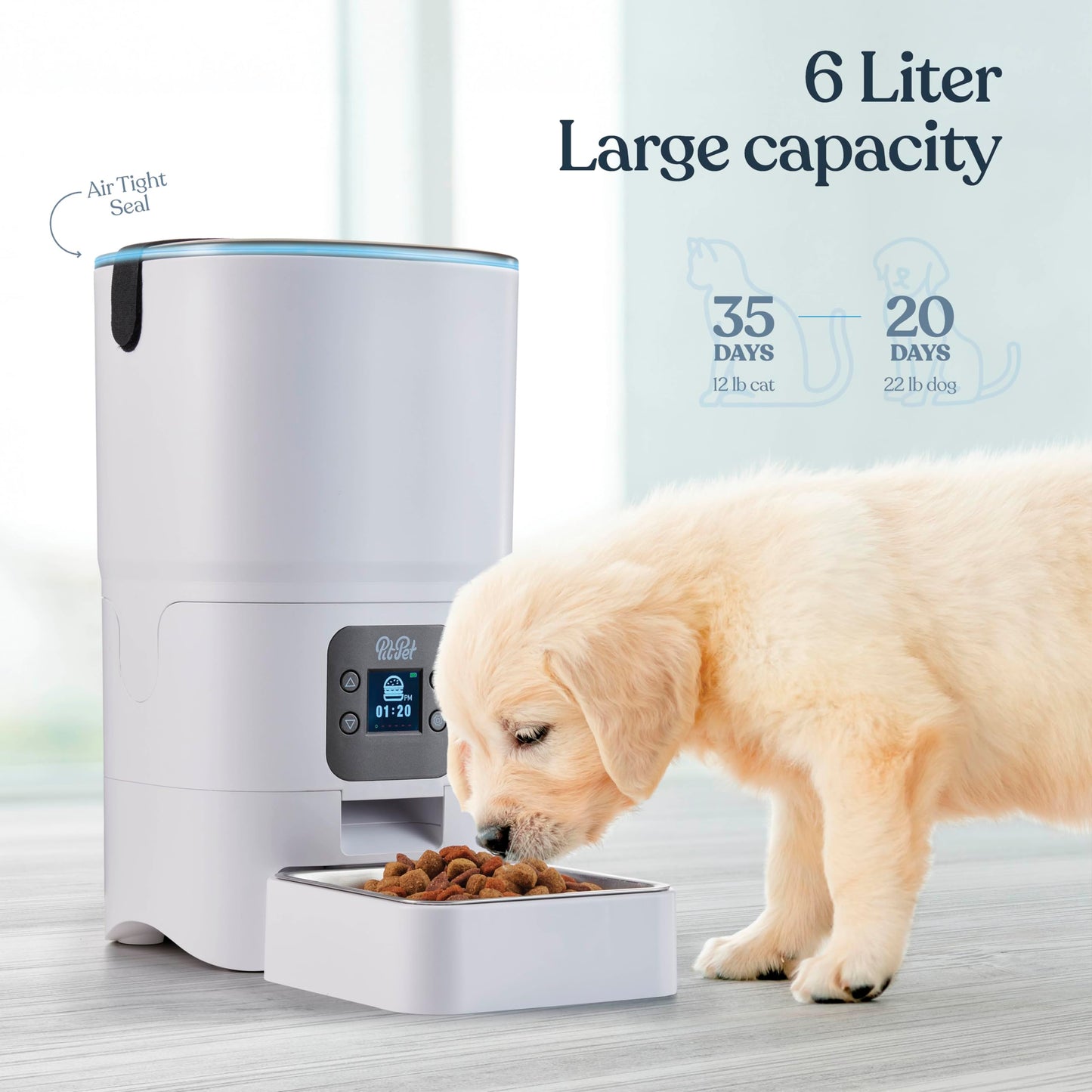 Smart Reliable Automatic Dog & Cat Feeder w Voice Recording and Portion Control