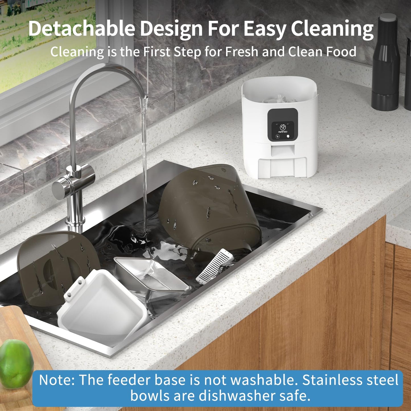 Papifeed Automatic Smart 5G WiFi Cat & Dog Feeder with Alexa & Multi Pet Feeding