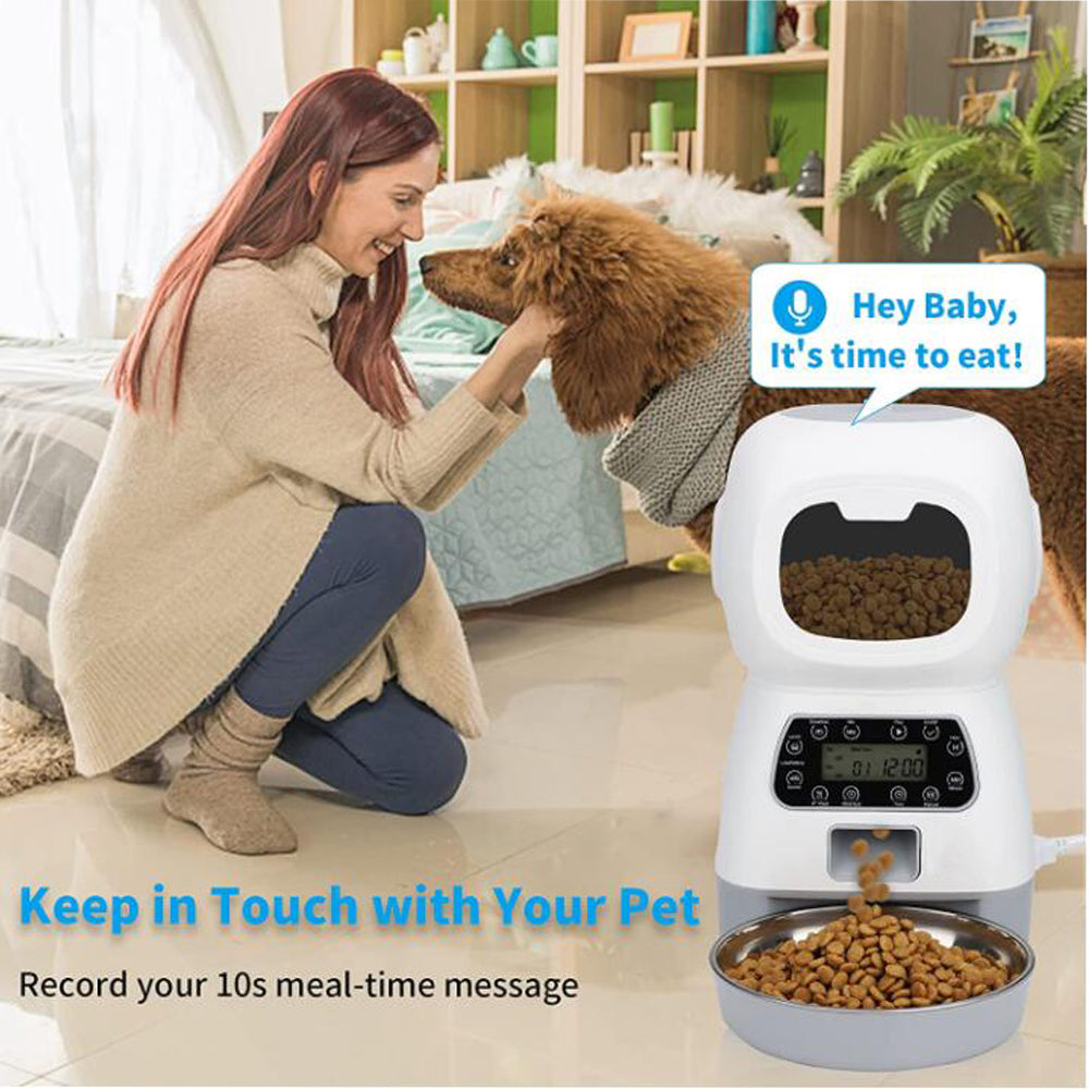 3.5L Automatic Pet Smart Auto Feeder with Stainless Steel Bowl - Shopper Bear Store