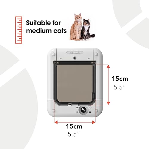 Pet Mate Microchip Activated Medium Size Cat Door for Entry Control of up to 30 Cats - ISO and AVID