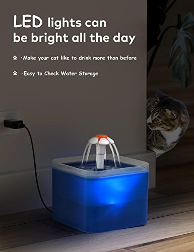 Automatic 2L Pet Fountain - Ultra Silent Design with LED Light & Purifying Filter.