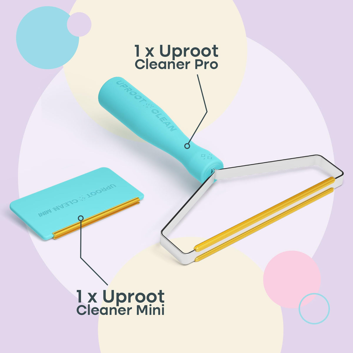 Uproot Cleaner Pro Pet Hair Remover + Mini Kit — the Reusable Rake That Gets the Hair Rollers Miss