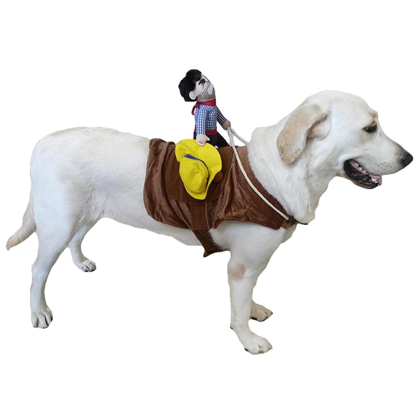 Large Dog Cowboy Rider Costume – Funny Pet Outfit, Viral on Instagram & TikTok.