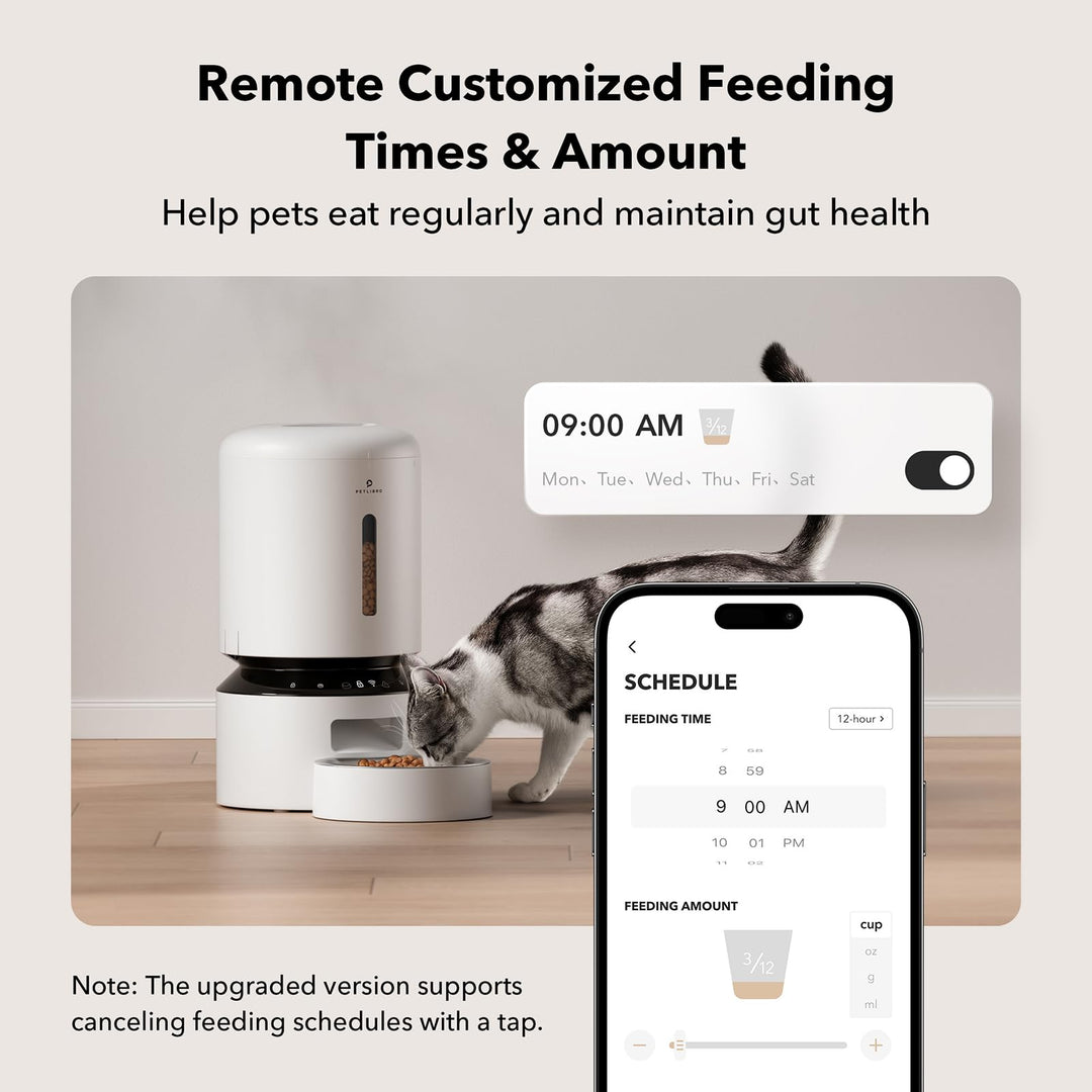 PETLIBRO Automatic 5G WiFi Pet Feeder with Freshness Preservation, 5L Timed with Low Food Sensor, Up to 10 Meals Per Day-White