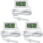 Mini Digital Temperature Humidity Meter Gauge with Probe Gauge LCD w/ Fahrenheit Display Thermometer Hygrometer for Incubator Reptile Plant Greenhouse Chicken Coop Garden(White, 3 Pieces)