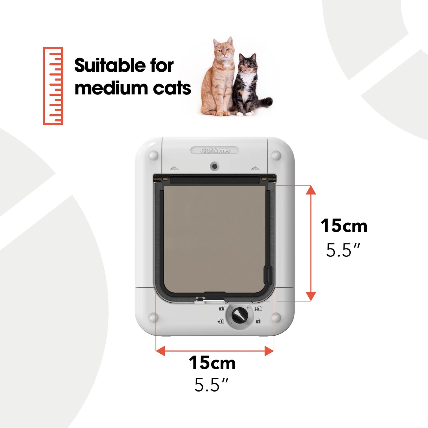 Pet Mate Microchip Activated Medium Size Pet Door for Entry Control of up to 30 Dogs/Cats - ISO and AVID