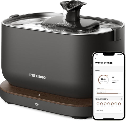 PETLIBRO Dockstream App-Monitoring Cat Water Fountain (2.5L) — See How Much Your Cat Actually Drinks