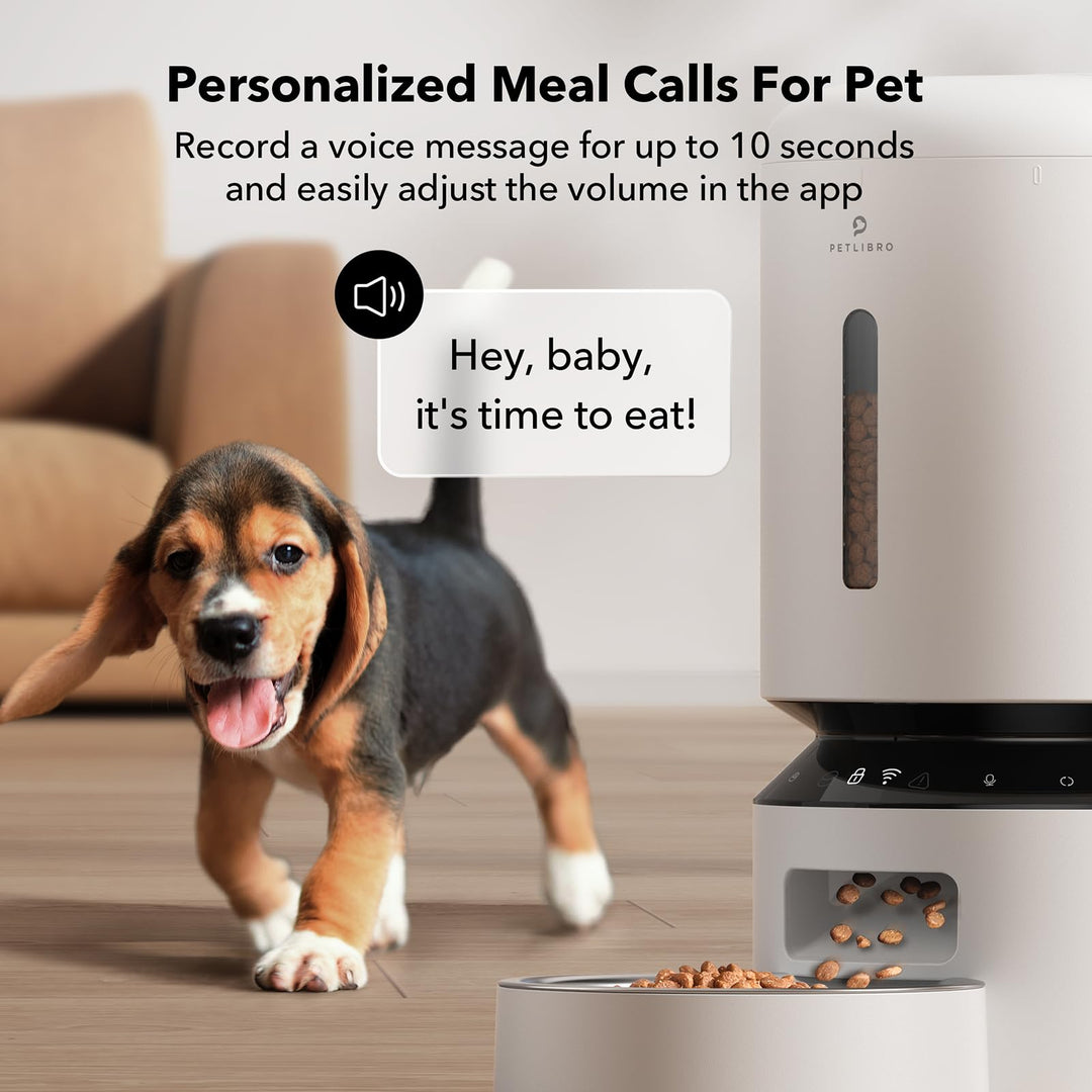 PETLIBRO Automatic 5G WiFi Pet Feeder with Freshness Preservation, 5L Timed with Low Food Sensor, Up to 10 Meals Per Day-White