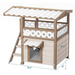 Load image into Gallery viewer, Outdoor Weatherproof 2-Story Cat House with Scratchboard
