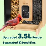 Load image into Gallery viewer, Sustainable bamboo bird feeder with AI-powered bird species identification
