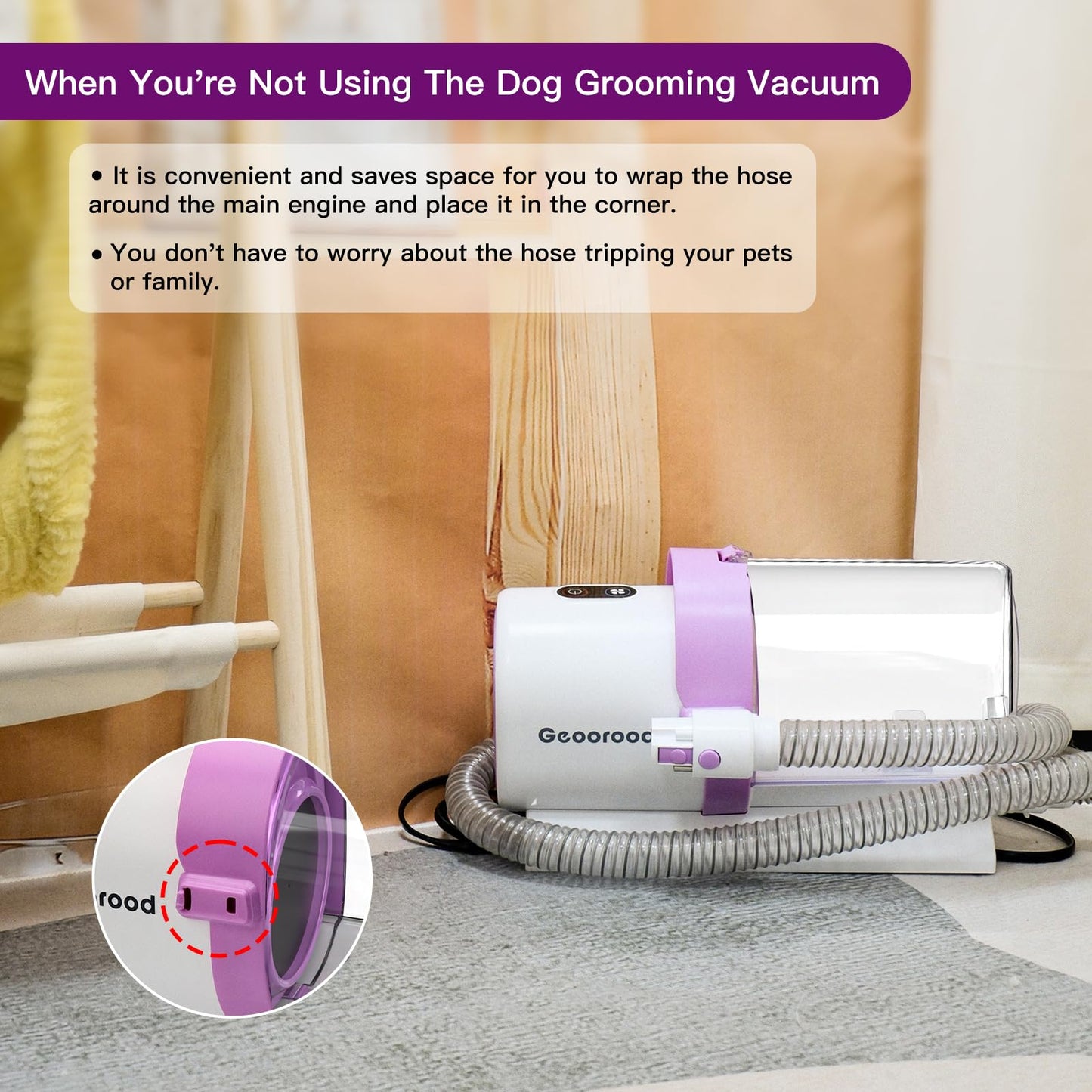 Dog Hair Vacuum Grooming Kit 2.5L Ideal for Shedding Dogs & Cats at Home Cleaning Tools