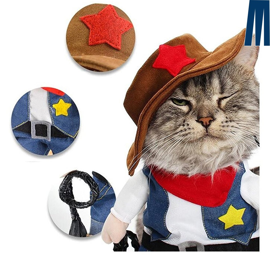 Dog or Cat Costume-The Cowboy Sheriff with Hat Cosplay