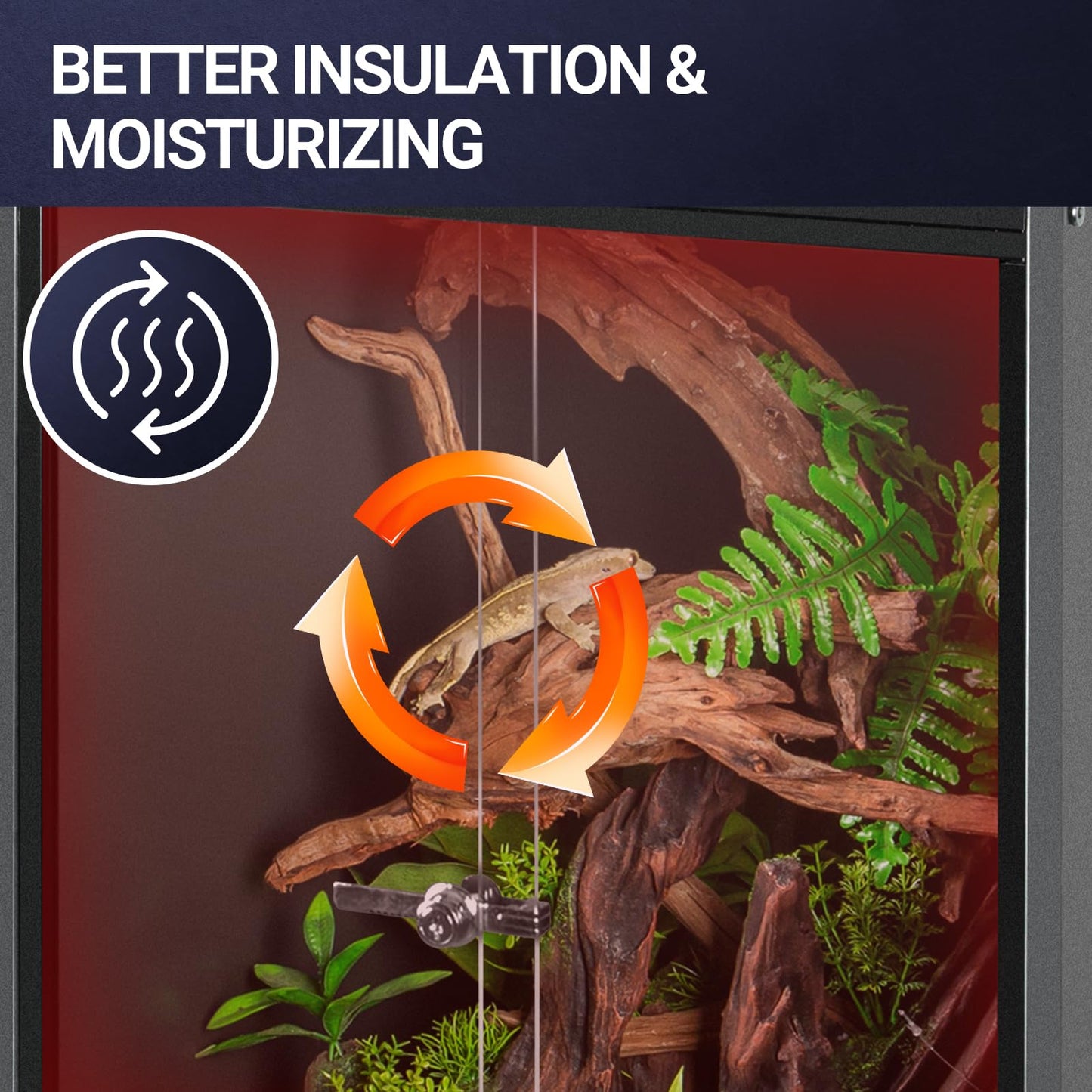 REPTI ZOO 20 Gallon PVC Reptile Tank, 30x12x12 inch Reptile Terrarium for Crested Gecko Frog Lizard Snake Turtle Hermit Crab, Leopard Gecko Enclosure with Sliding Door & Screen Ventilation