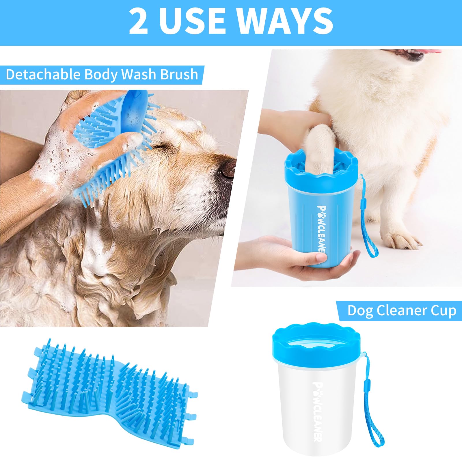 Muddy Paw Cleaner Miracle - Convenient paw cleaning solution for pets, includes 3 absorbent towels for quick drying.