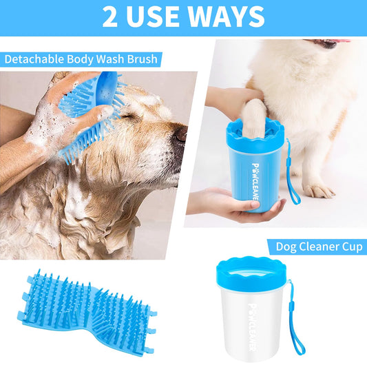 Muddy Paw Cleaner Miracle - Convenient paw cleaning solution for pets, includes 3 absorbent towels for quick drying.