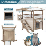 Load image into Gallery viewer, Outdoor Weatherproof 2-Story Cat House with Scratchboard
