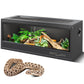 REPTI ZOO 20 Gallon PVC Reptile Tank, 30x12x12 inch Reptile Terrarium for Crested Gecko Frog Lizard Snake Turtle Hermit Crab, Leopard Gecko Enclosure with Sliding Door & Screen Ventilation
