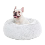 Load image into Gallery viewer, Calming Dog Bed for Medium Dogs - Donut Washable Medium Pet Bed, 30 inches Anti-Slip Round Fluffy Plush Faux Fur Cat Bed, Fits up to 45 lbs Pets, Frost Grey
