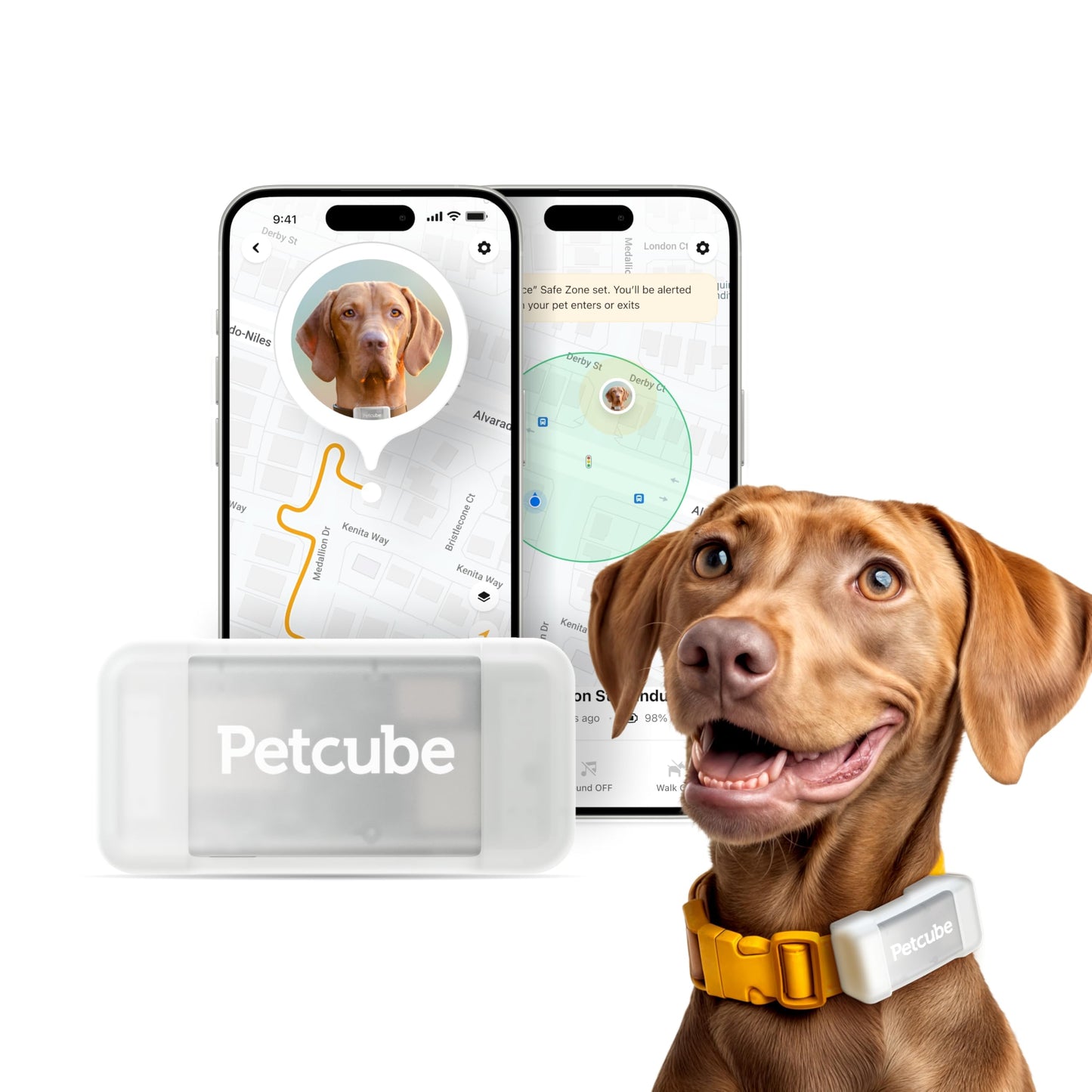 Petcube GPS Tracker - Keep track of your pet’s location with escape alerts and wellness monitoring.